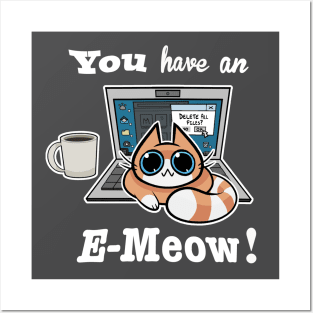 Cat T-Shirt - You have an E-Meow! - Orange Cat Posters and Art